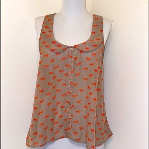 Fire Los Angeles Sheer Horse Sleeveless Top